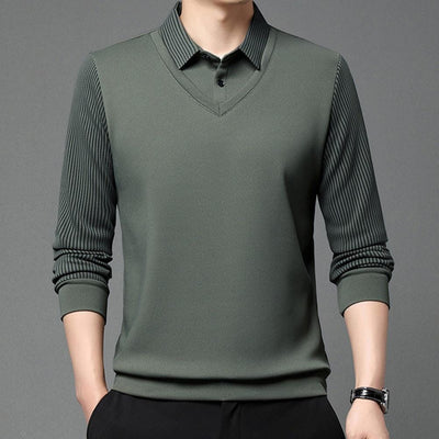 Julian™ - Stylish Striped Collar Two-Piece Shirt Set